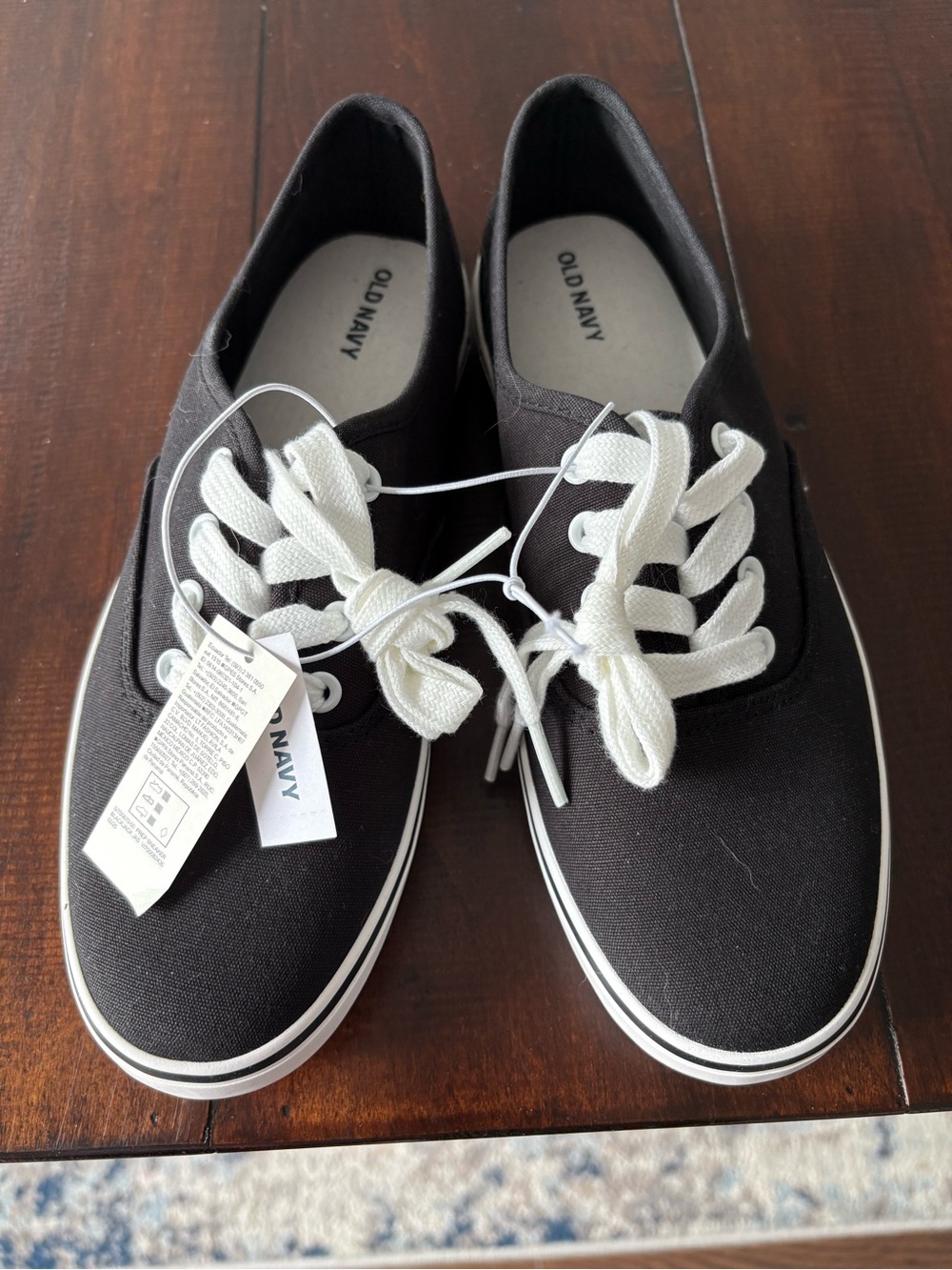 Old Navy Black Canvas Slip-On Shoes with White Insole